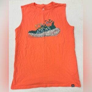 adidas Orange Kids Graphic Tank Top with Nature Motif